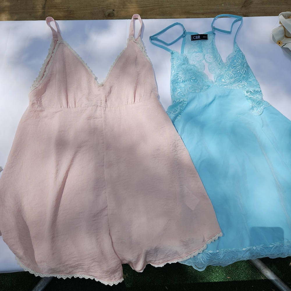 CBR Pink and Blue Lace Sleepwear Set